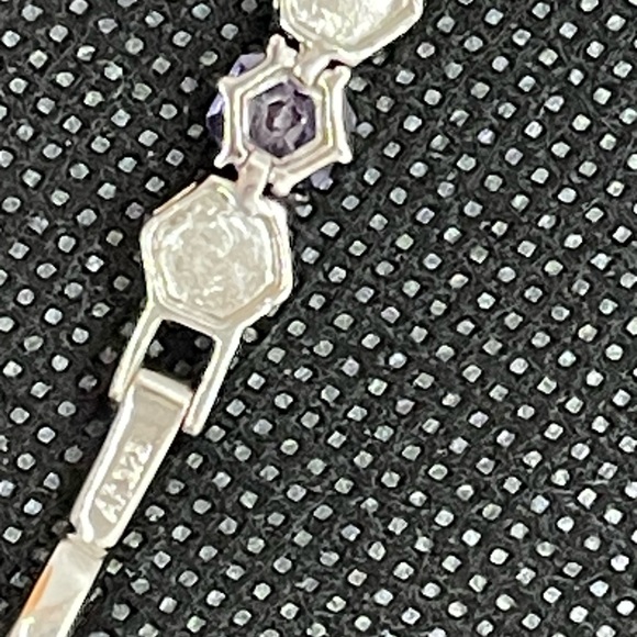 925 Sterling Opal Doublet & Tanzanite (synthetic) fancy cut 7” bracelet - Picture 5 of 6